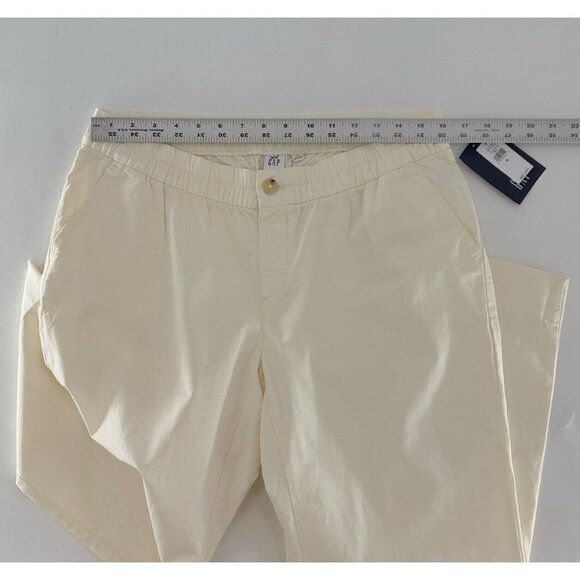 NWT Women's GAP 100% Cotton Ivory Frost Straight Leg Crop Pants Sz M Normcore‎ - Picture 9 of 11